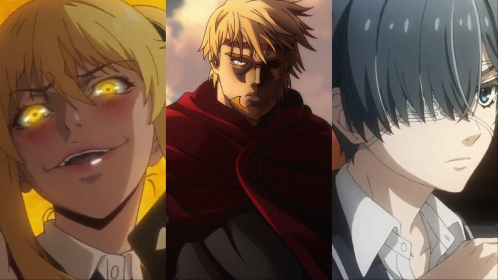 Top 10 Anime on Netflix Everyone Needs To See (2024) netflix anime 2024 feature kakegurui, black butler, and vinland saga