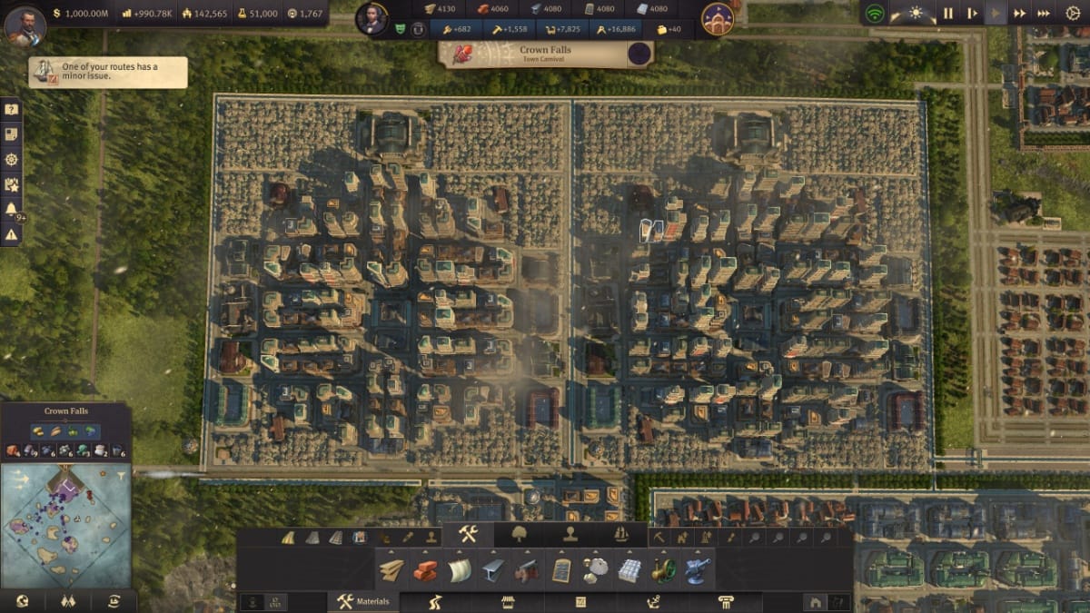 Anno 1800 Crown Falls layout for skyscrapers