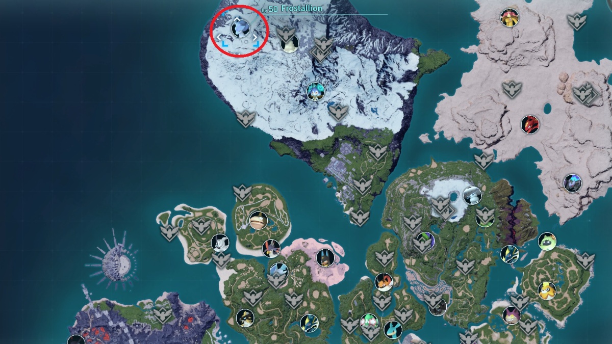 Palworld Legendary Pal location, Frostallion