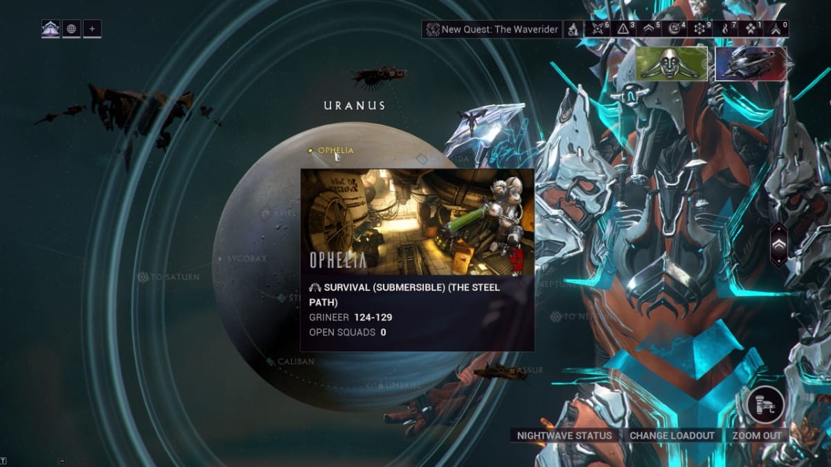 Farming Tellurium in Warframe via Uranus