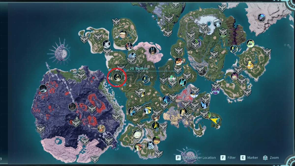 Palworld Legendary Schematics location via Beakon