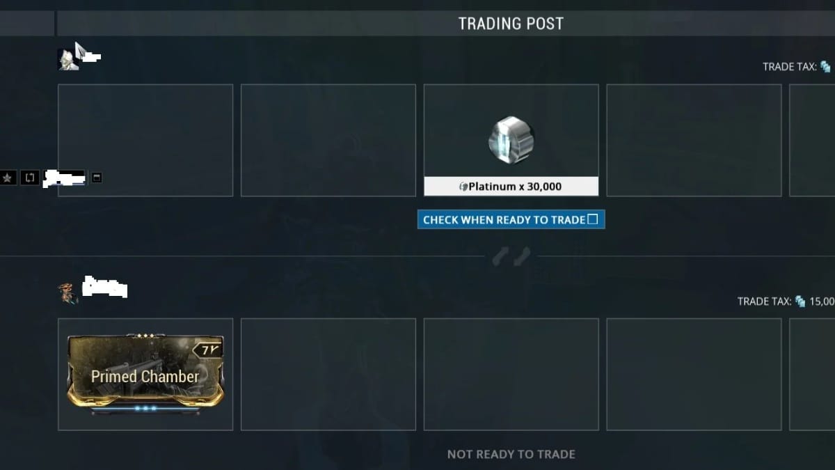 Warframe Primed Chamber trade