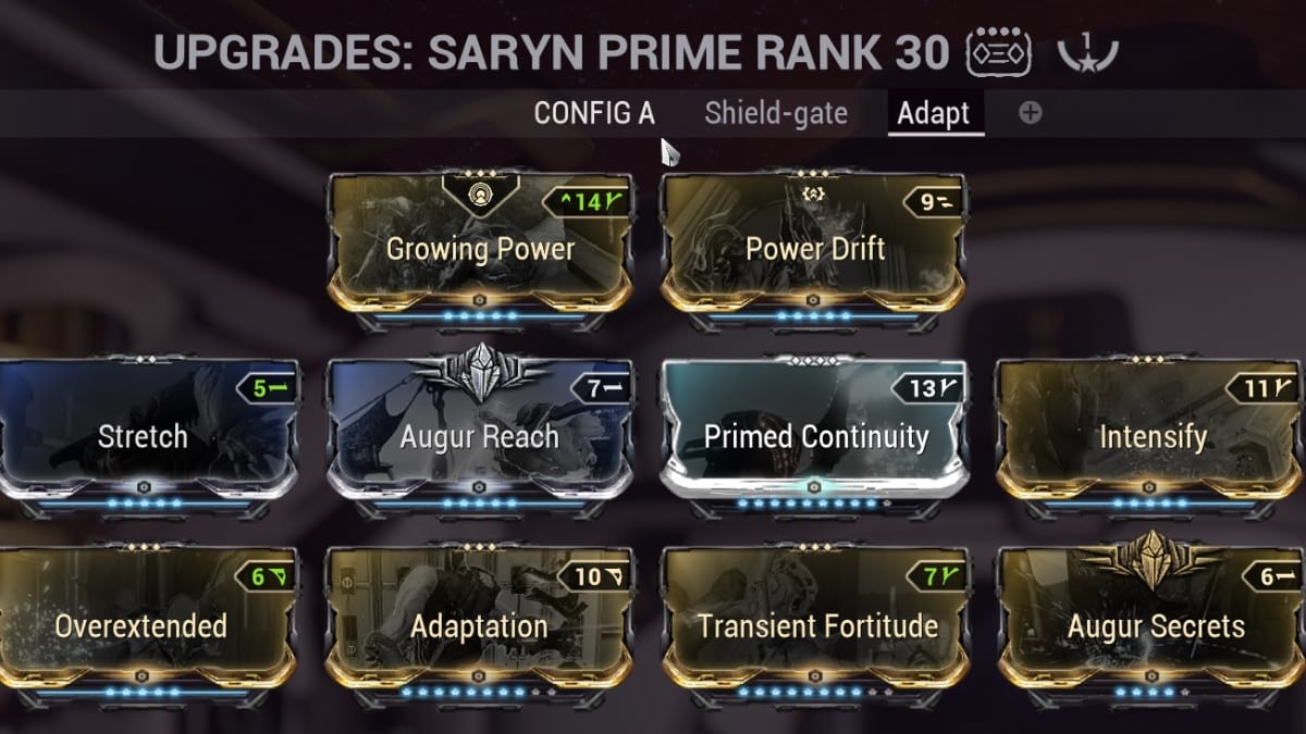 Warframe Saryn Prime build mods