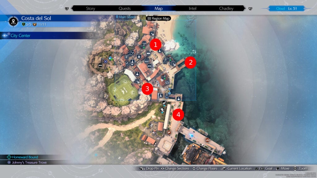 Map of Cactuar locations in Costa del Sol