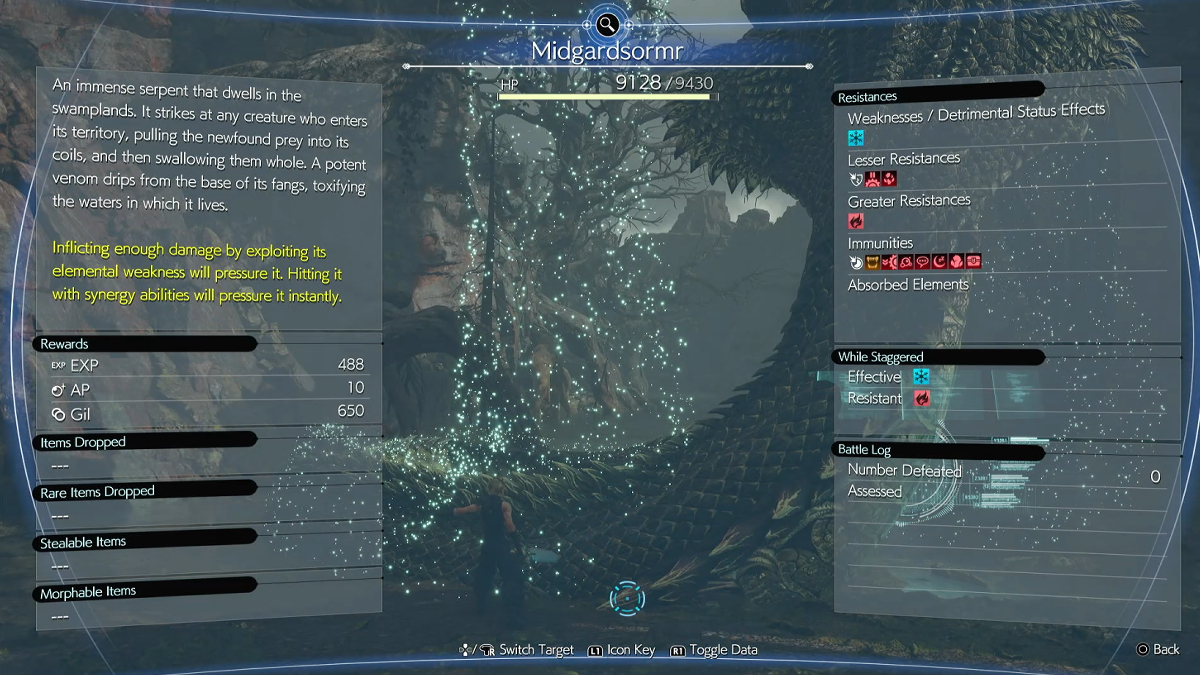 Midgardsormr Boss Attribute in Final Fantasy 7 Rebirth