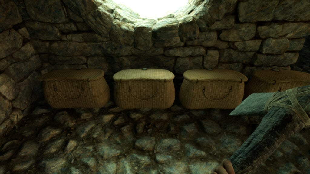 How To Split Stacks in Nightingale (& Other Inventory Tips) Containers sitting side by side on the floor in Nightingale