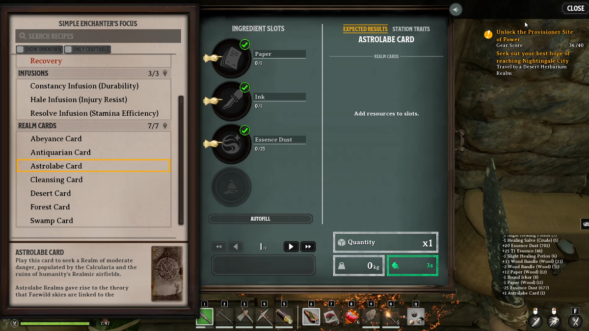 Crafting Astrolabe Card