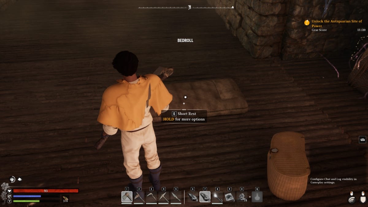 Starting Nightingale tips, bedroll and resting