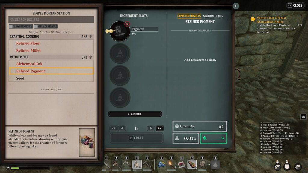 Using the Mortar Station