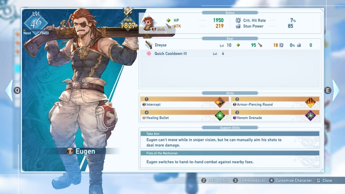 Best AI characters in Granblue Fantasy Relink, Eugen