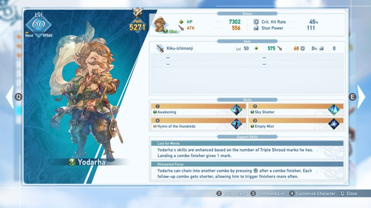 Yodarha build in GBFR