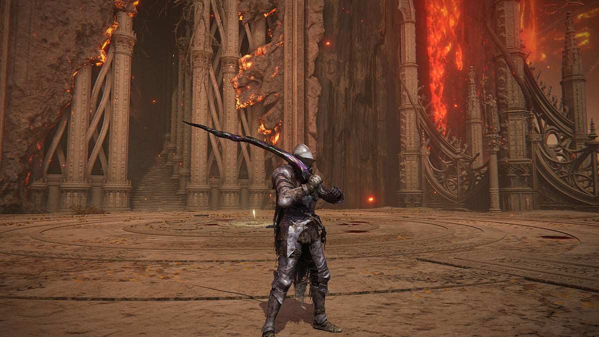 The Tarnished wields the Morgott's Cursed Sword.