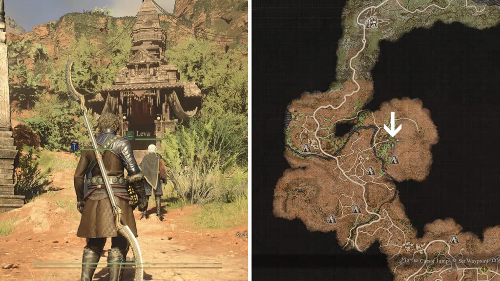 The location of Reverent Shrine in Dragon's Dogma 2.