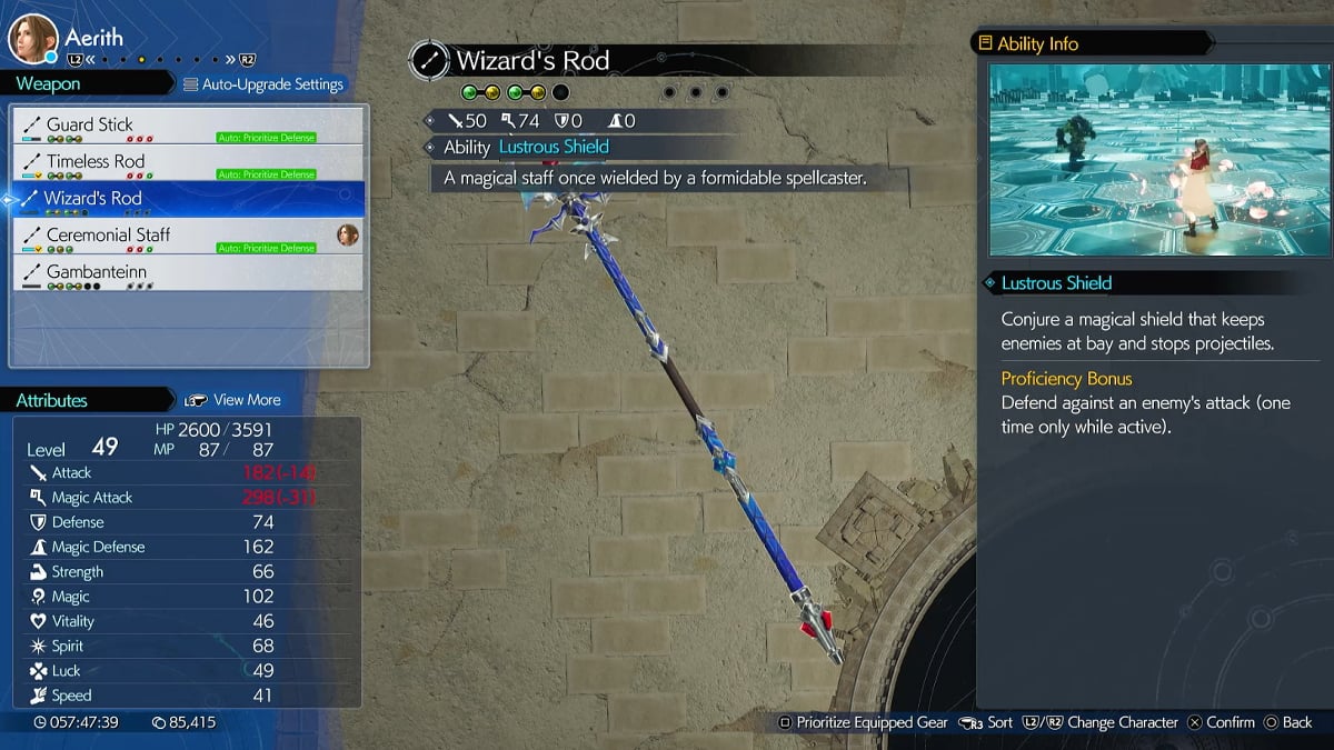 Aerith's Wizard Rod.