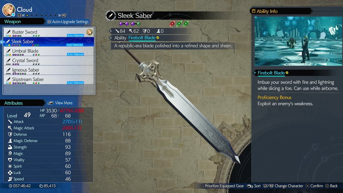Best Weapon for Cloud in FF7 Rebirth