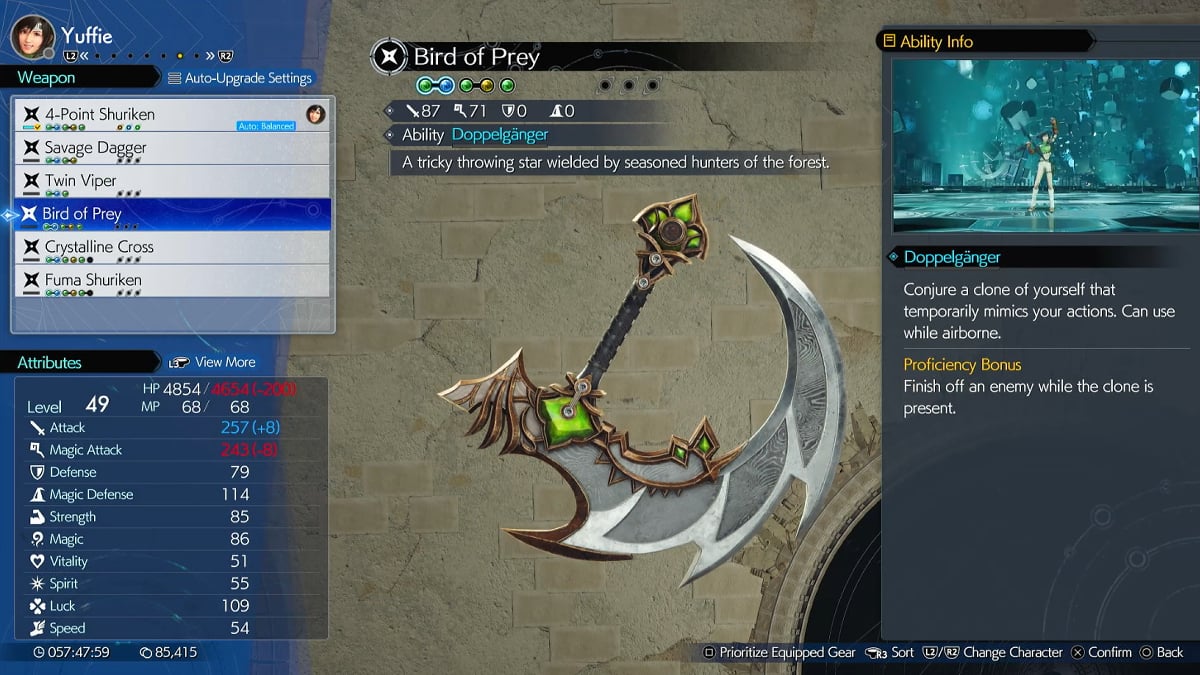 Yuffie's Birds of Prey.