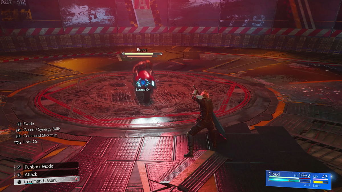 Cloud fighting Roche in Final Fantasy 7 Rebirth