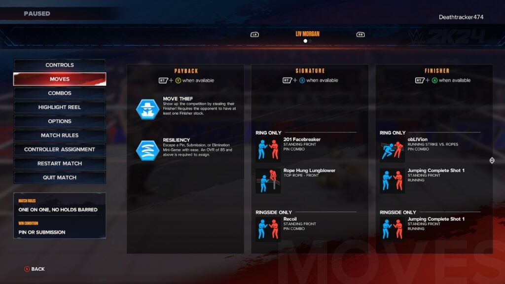 Signatures and Finishers Menu