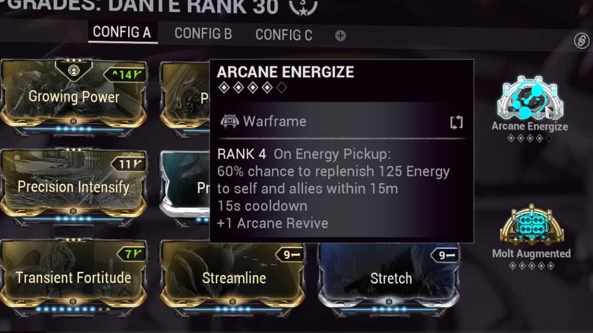 Warframe Dante arcanes