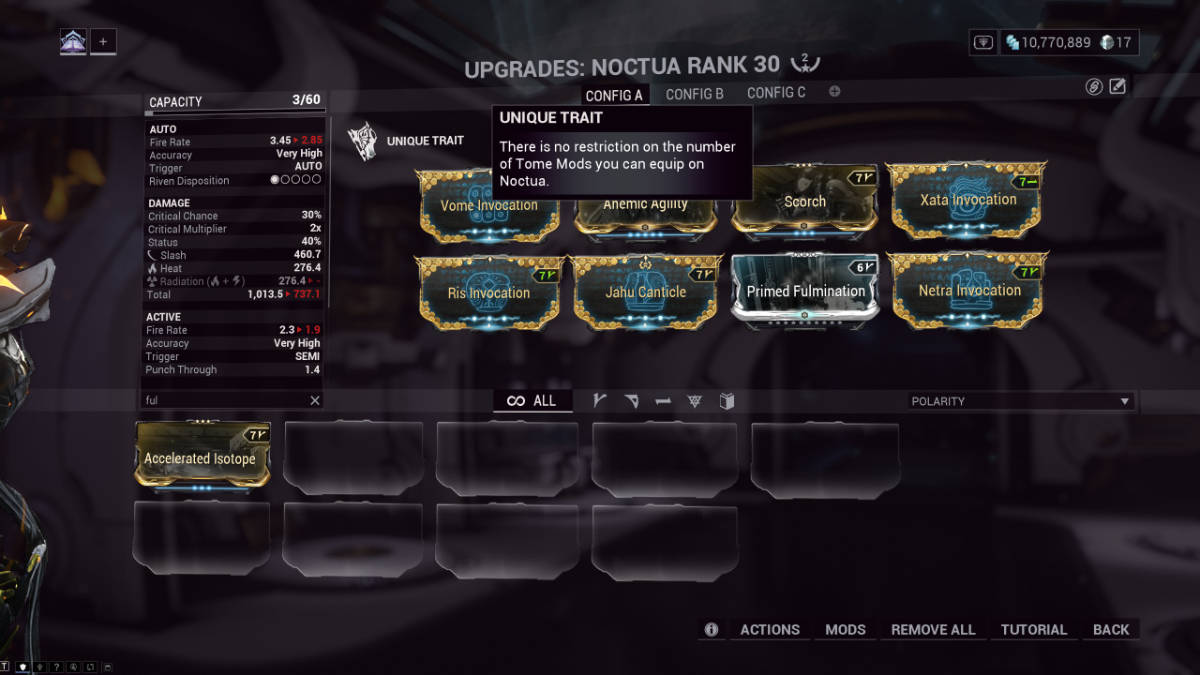 Waframe Noctua trait