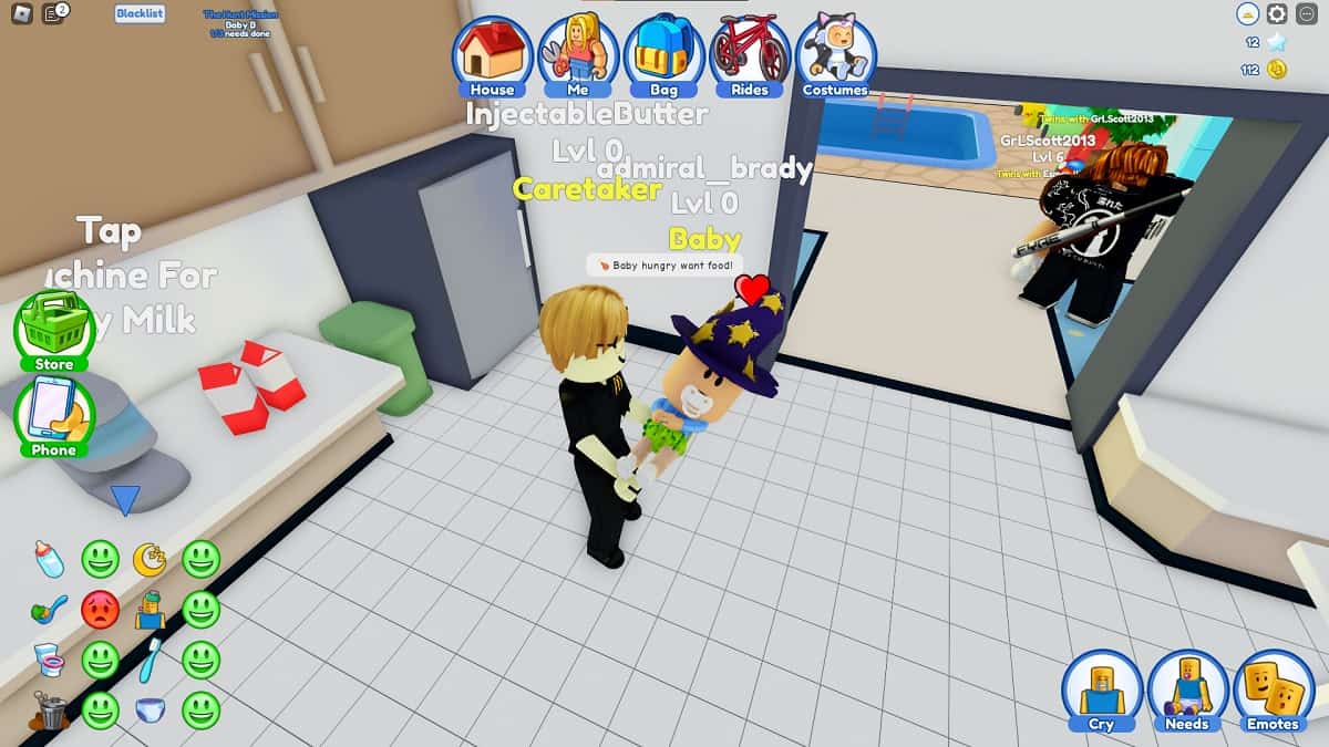 an adult completing a task for the hunt