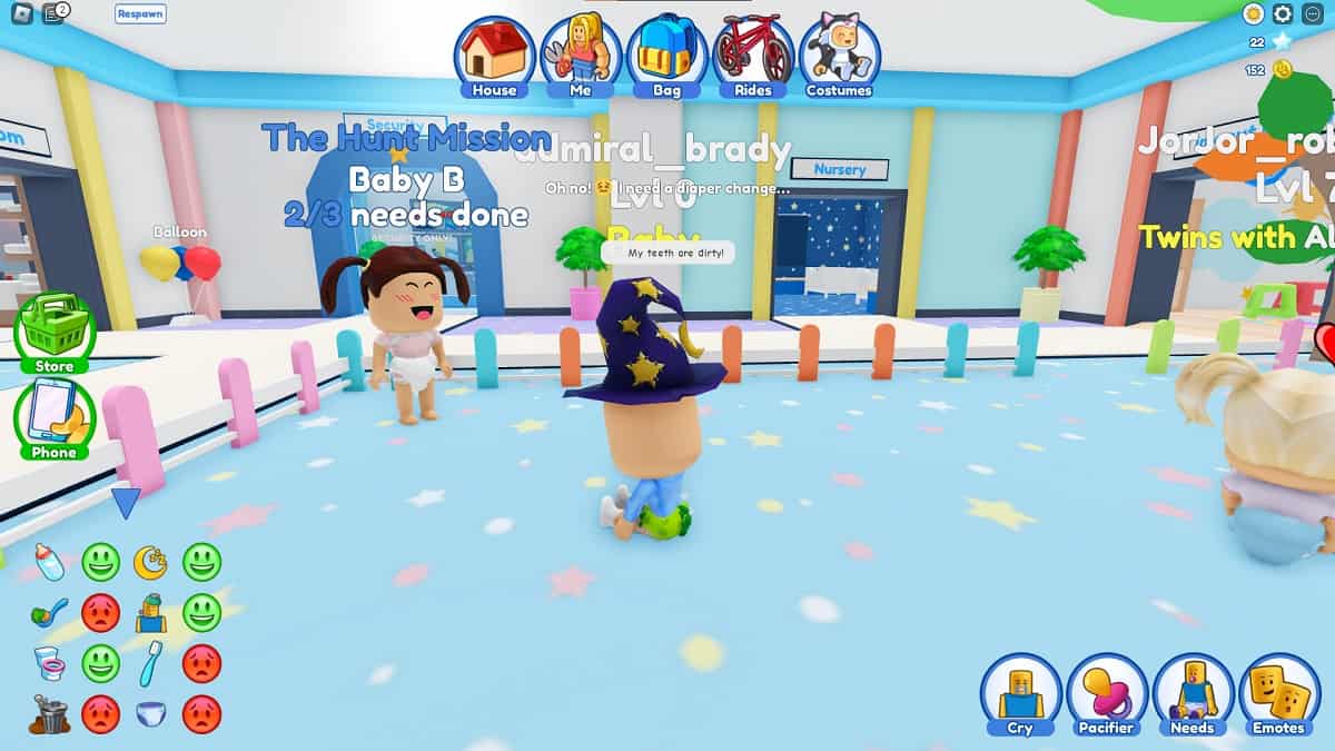 speaking to baby b to start the hunt in roblox twilight daycare