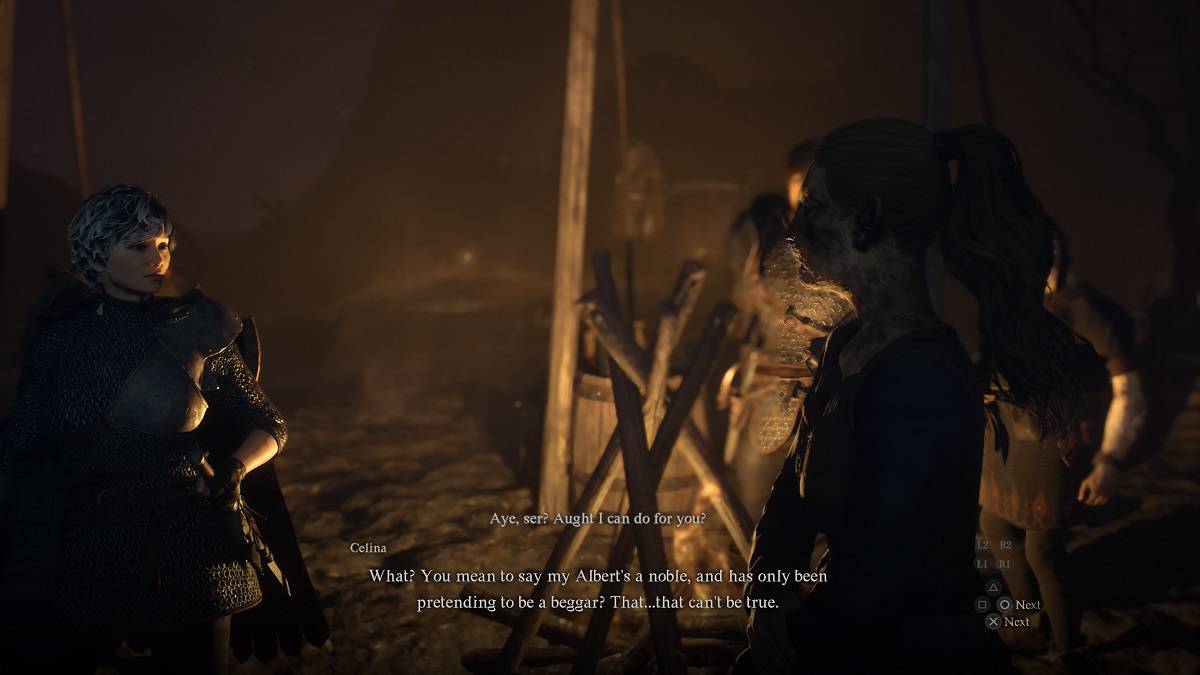 giving beggars garb to celina during a beggars tale in dragons dogma 2