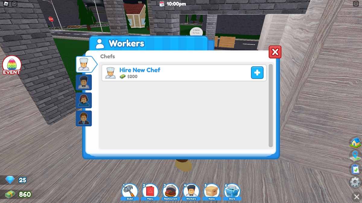 hiring chefs and waiters for the hunt badge