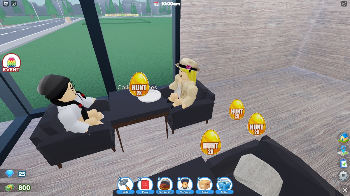 collecting eggs for the hunt first edition badge in roblox restaurant tycoon 2