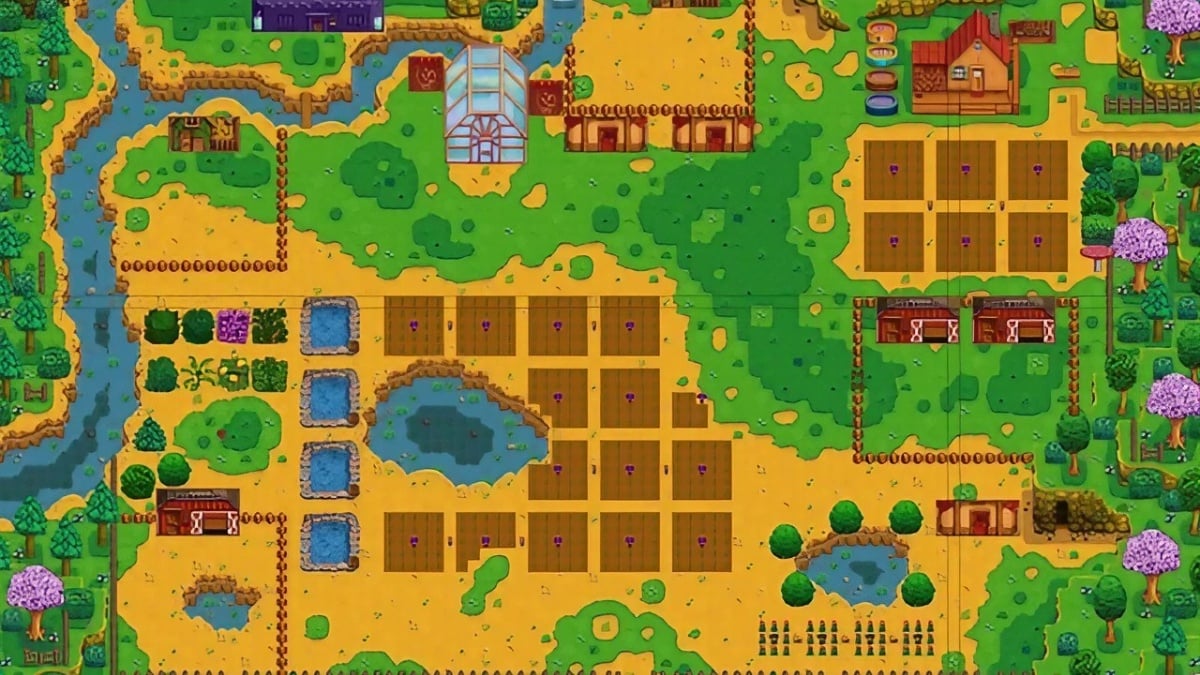 Meadowlands Farm map in Stardew Valley