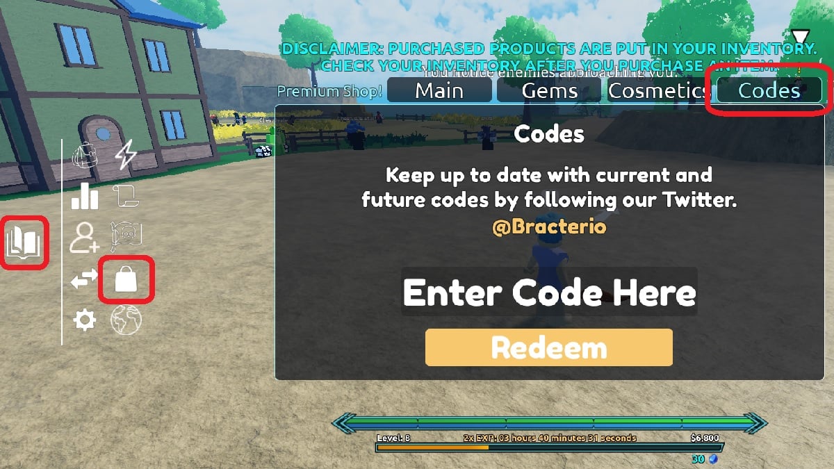 code redemption window in roblox cursed sea