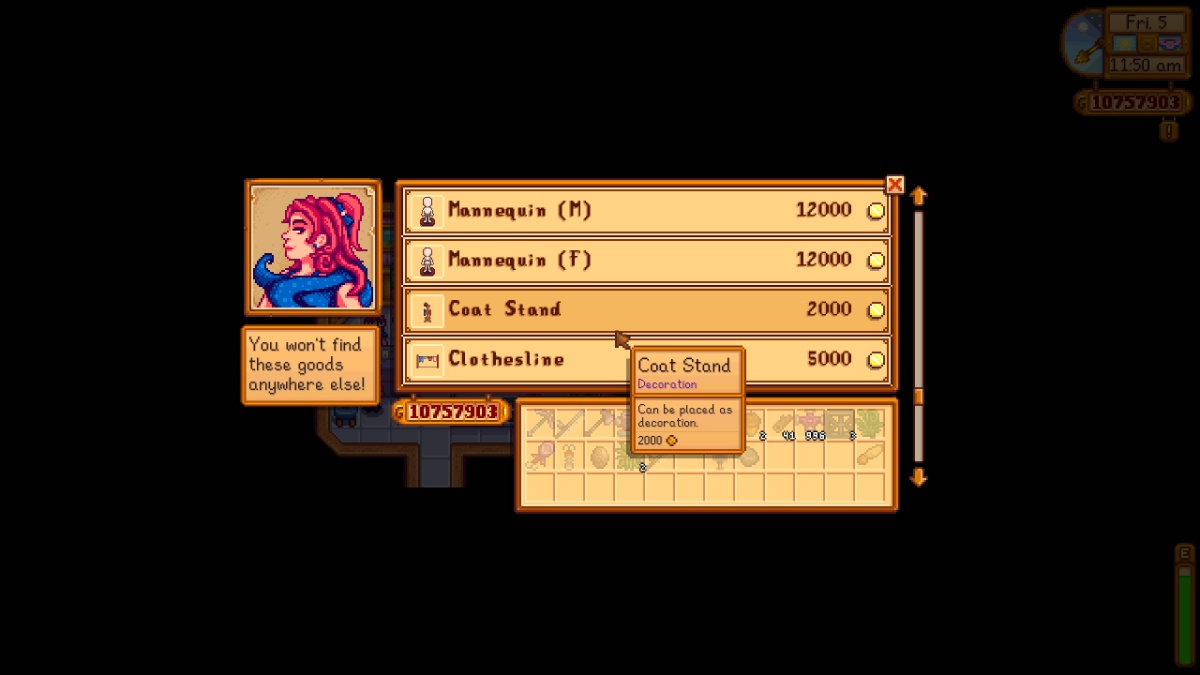 Stardew Valley 1.6 Update Mannequin