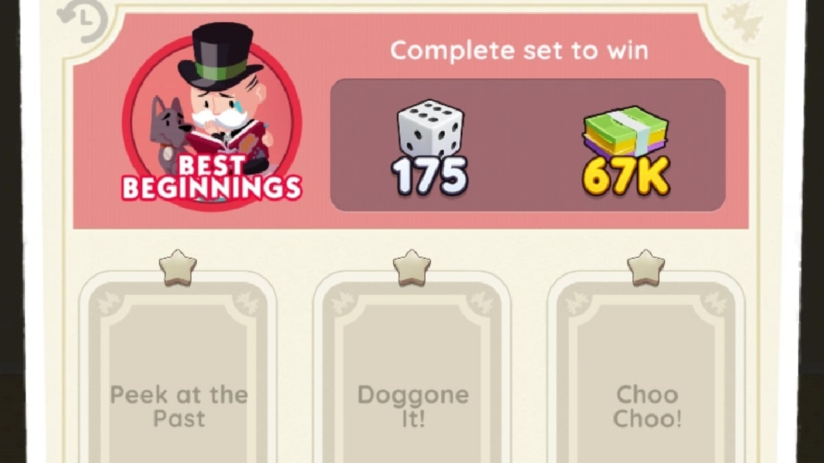 completing a sticker set for free dice rolls in monopoly go
