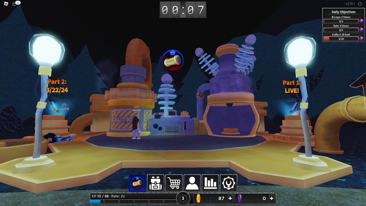 placing the energy core in the generator for the hunt