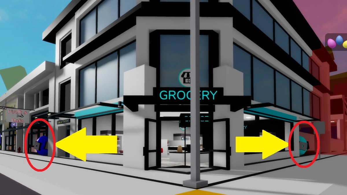 egg outside grocery store and brookhaven nail salon