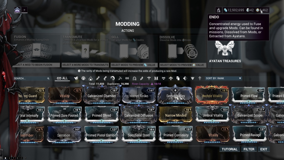 Warframe Endo amount