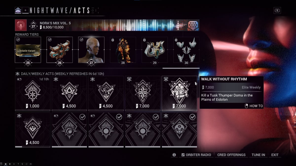 Warframe Tusk Thumper Doma task