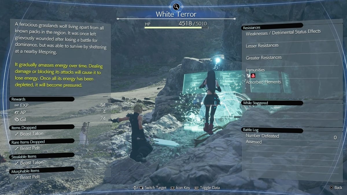 using assess material on white terror in ff7 rebirth