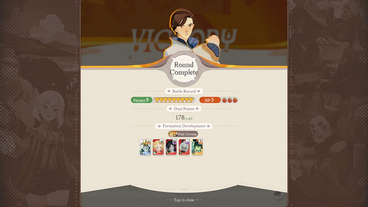 The result screen in Honor Duel, showcasing a perfect 9-win streak.