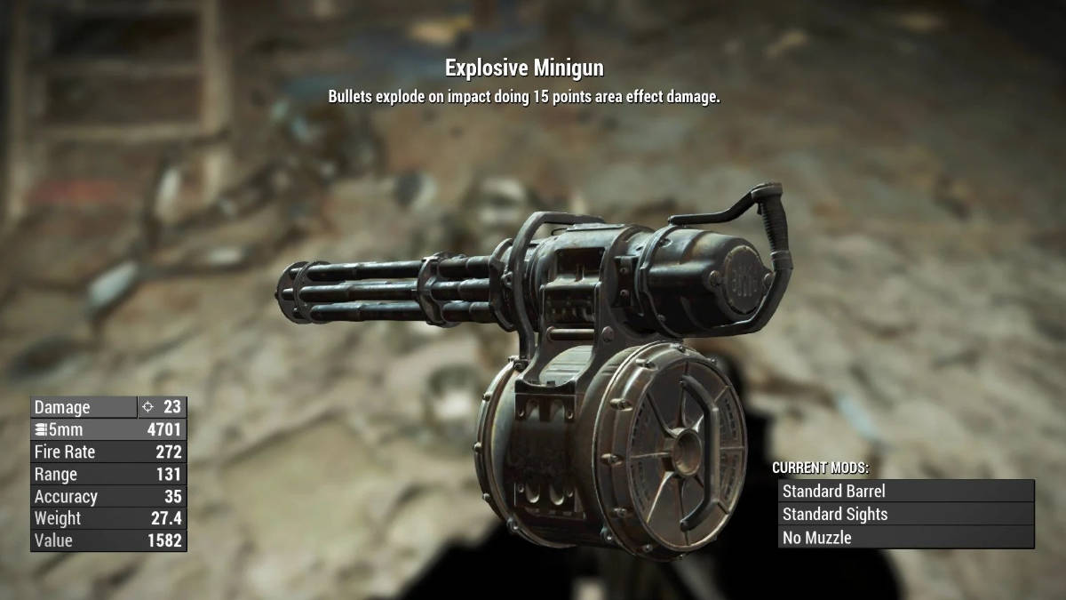 Fallout 4 best weapons, explosive minigun