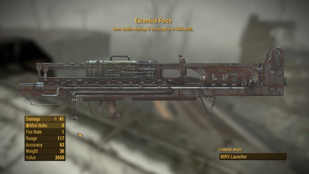 Fallout 4 best weapons, fat man
