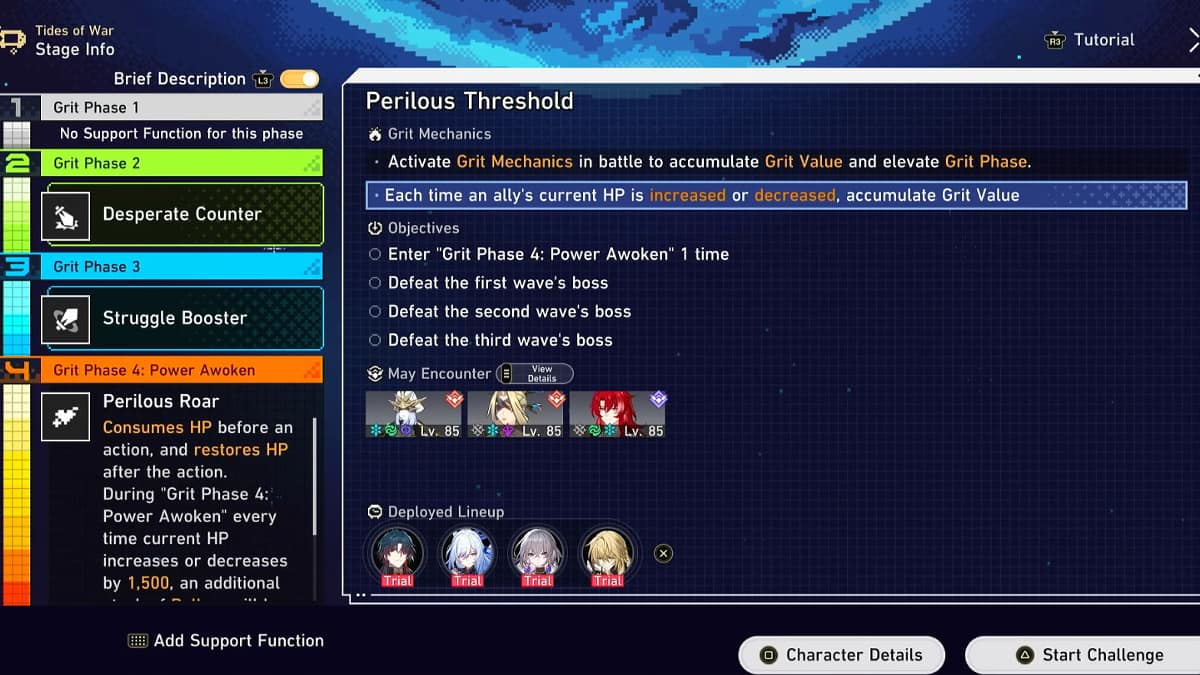 Perilous Threshold Stage.