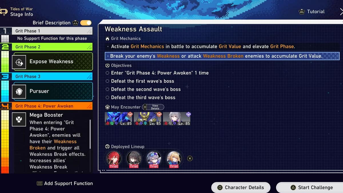 Weakness Assault stage.