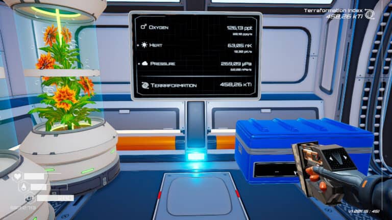 How To Quickly Raise Pressure, Heat, and Oxygen in The Planet Crafter The Terraformation screen in The Planet Crafter.