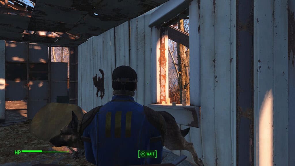 How to Wait in Fallout 4 The Sole Survivor gets ready to wait.