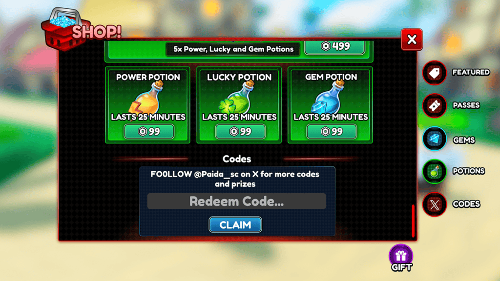 Redeem Window for Roblox Anime Islands Codes