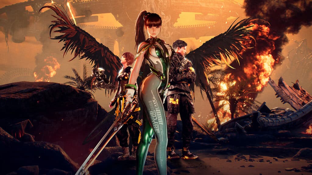 Stellar Blade Director Confirms Post Launch Support Plans Eve, Adam, and Lily, as they appear on the cover of the game's Digital Deluxe Edition.