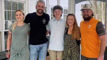 Teen Mom’s Ryan Edwards Praised By Judge for One Year Sober Teen Mom's Ryan Edwards with girlfriend Amanda Conner, son Bentley, Maci Bookout McKinney, and Taylor McKinney