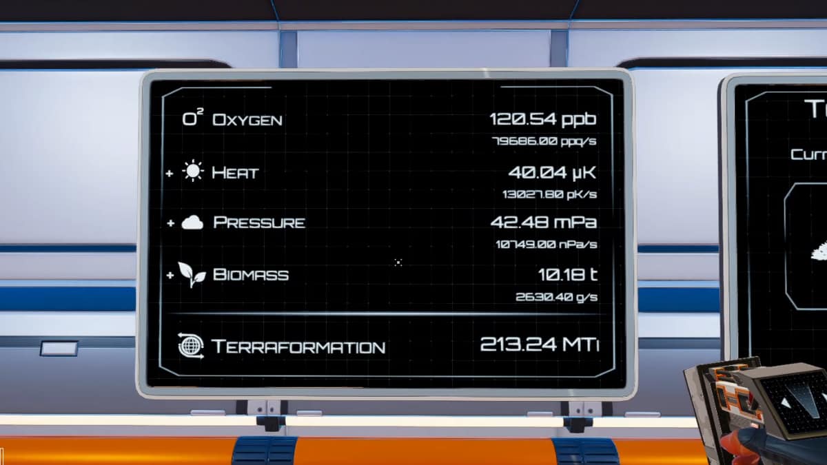 Terraformation Index in The Planet Crafter