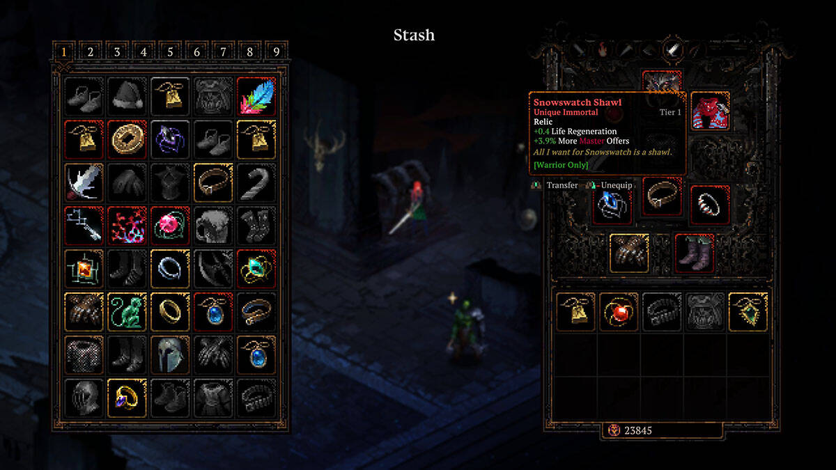 Unique Immortal Death Must Die Items
